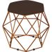 Puff Decorativo Aramado Bronze Six L02 Suede Marrom - Lyam Decor
