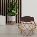 Puff Decorativo Aramado Bronze Six L02 Suede Marrom - Lyam Decor
