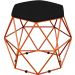 Puff Decorativo Aramado Bronze Six L02 Suede Preto - Lyam Decor
