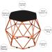 Puff Decorativo Aramado Bronze Six L02 Suede Preto - Lyam Decor