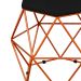 Puff Decorativo Aramado Bronze Six L02 Suede Preto - Lyam Decor