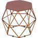 Puff Decorativo Aramado Bronze Six L02 Suede Rosê - Lyam Decor