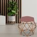 Puff Decorativo Aramado Bronze Six L02 Suede Rosê - Lyam Decor