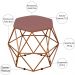 Puff Decorativo Aramado Bronze Six L02 Suede Rosê - Lyam Decor