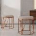Puff Decorativo Aramado Bronze Zaya L02 Linho Bege - Lyam Decor