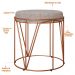 Puff Decorativo Aramado Bronze Zaya L02 Linho Bege - Lyam Decor