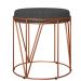 Puff Decorativo Aramado Bronze Zaya L02 Linho Chumbo - Lyam Decor