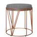 Puff Decorativo Aramado Bronze Zaya L02 Linho Cinza Escuro - Lyam Decor
