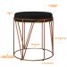 Puff Decorativo Aramado Bronze Zaya L02 Suede Preto - Lyam Decor