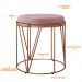 Puff Decorativo Aramado Bronze Zaya L02 Suede Rosê - Lyam Decor