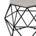 Puff Decorativo Aramado Preto Six L02 Linho Bege - Lyam Decor