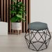 Puff Decorativo Aramado Preto Six L02 Linho Chumbo - Lyam Decor