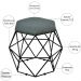 Puff Decorativo Aramado Preto Six L02 Linho Chumbo - Lyam Decor