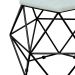 Puff Decorativo Aramado Preto Six L02 Linho Cinza - Lyam Decor