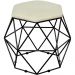 Puff Decorativo Aramado Preto Six L02 Suede Bege - Lyam Decor