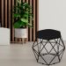 Puff Decorativo Aramado Preto Six L02 Suede Preto - Lyam Decor