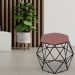 Puff Decorativo Aramado Preto Six L02 Suede Rosê - Lyam Decor