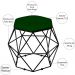 Puff Decorativo Aramado Preto Six L02 Suede Verde Musgo - Lyam Decor