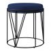 Puff Decorativo Aramado Preto Zaya L02 Suede Azul Marinho - Lyam Decor