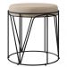Puff Decorativo Aramado Preto Zaya L02 Suede Bege - Lyam Decor