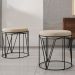 Puff Decorativo Aramado Preto Zaya L02 Suede Bege - Lyam Decor