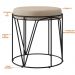 Puff Decorativo Aramado Preto Zaya L02 Suede Bege - Lyam Decor