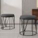 Puff Decorativo Aramado Preto Zaya L02 Suede Cinza - Lyam Decor