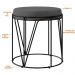 Puff Decorativo Aramado Preto Zaya L02 Suede Cinza - Lyam Decor