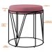 Puff Decorativo Aramado Preto Zaya L02 Suede Rosê - Lyam Decor
