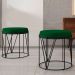Puff Decorativo Aramado Preto Zaya L02 Suede Verde Musgo - Lyam Decor