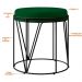 Puff Decorativo Aramado Preto Zaya L02 Suede Verde Musgo - Lyam Decor