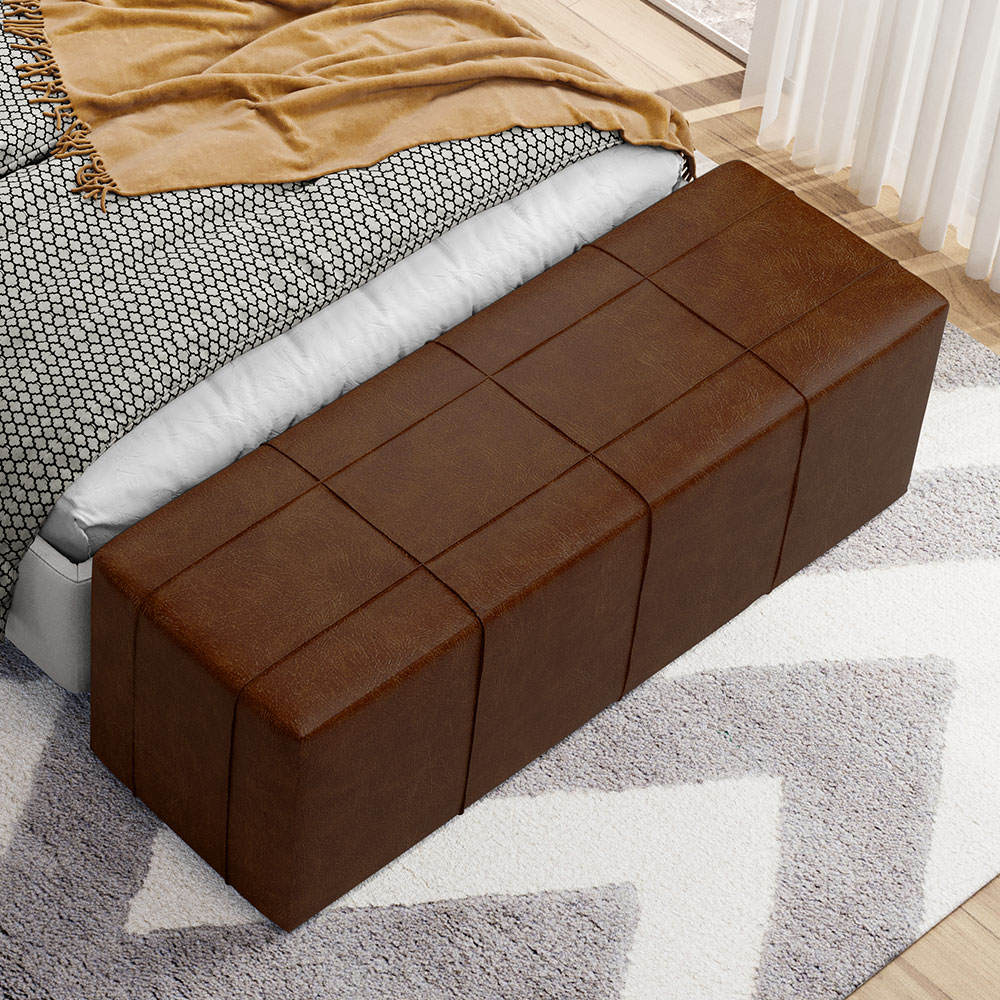 Puff Decorativo Living Sala de Estar 140 cm Roma W01 Couríssimo Marrom - Lyam