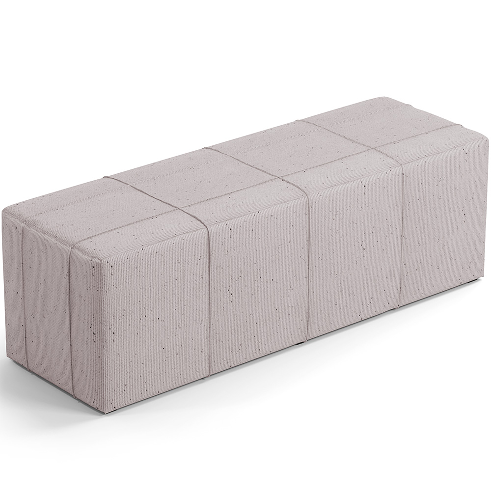 Puff Decorativo Living Sala de Estar 140 cm Roma W01 Linho Bege - Lyam