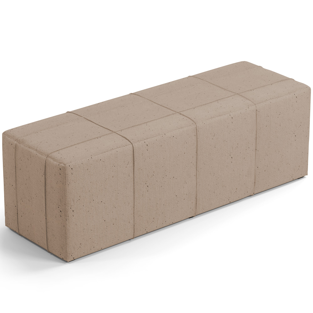 Puff Decorativo Living Sala de Estar 140 cm Roma W01 Linho Bege Escuro - Lyam