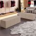 Puff Decorativo Living Sala de Estar 140 cm Roma W01 Linho Bege Escuro - Lyam
