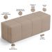 Puff Decorativo Living Sala de Estar 140 cm Roma W01 Linho Bege Escuro - Lyam