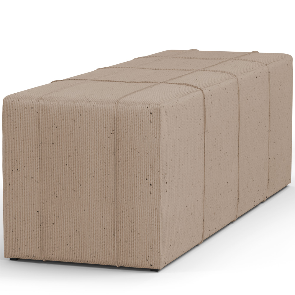 Puff Decorativo Living Sala de Estar 140 cm Roma W01 Linho Bege Escuro - Lyam