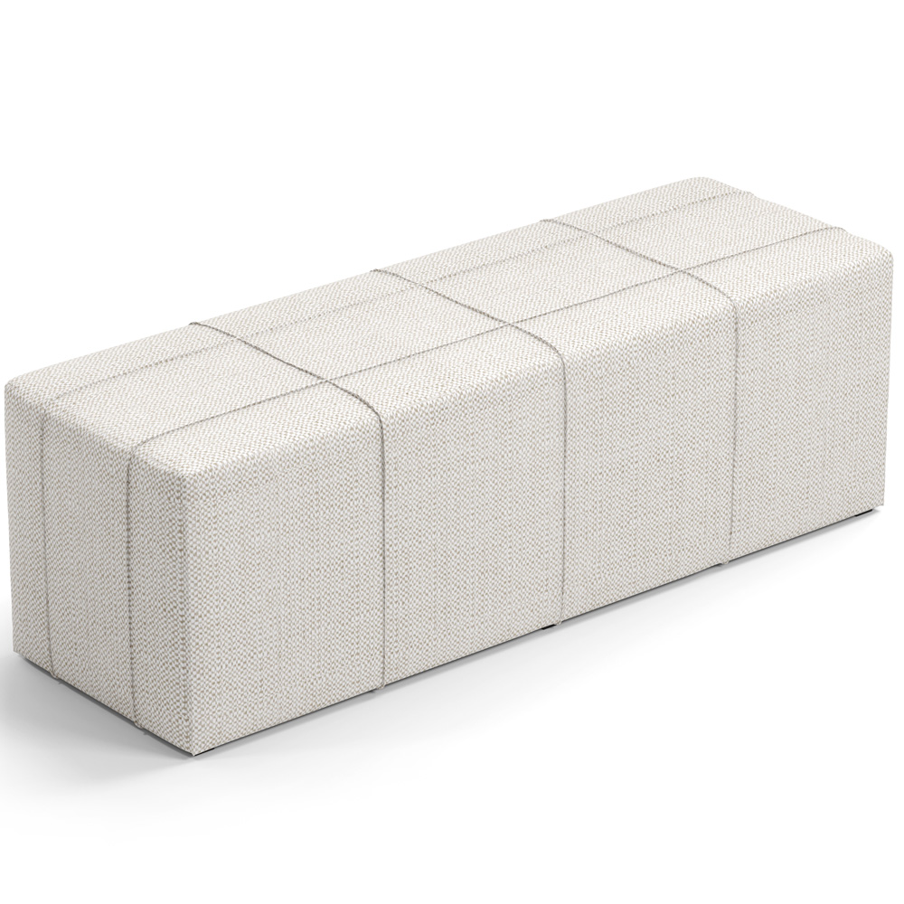 Puff Decorativo Living Sala de Estar 140 cm Roma W01 Linho Champagne - Lyam