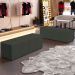 Puff Decorativo Living Sala de Estar 140 cm Roma W01 Linho Verde Musgo - Lyam