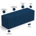 Puff Decorativo Living Sala de Estar 140 cm Roma W01 Suede Azul Marinho - Lyam