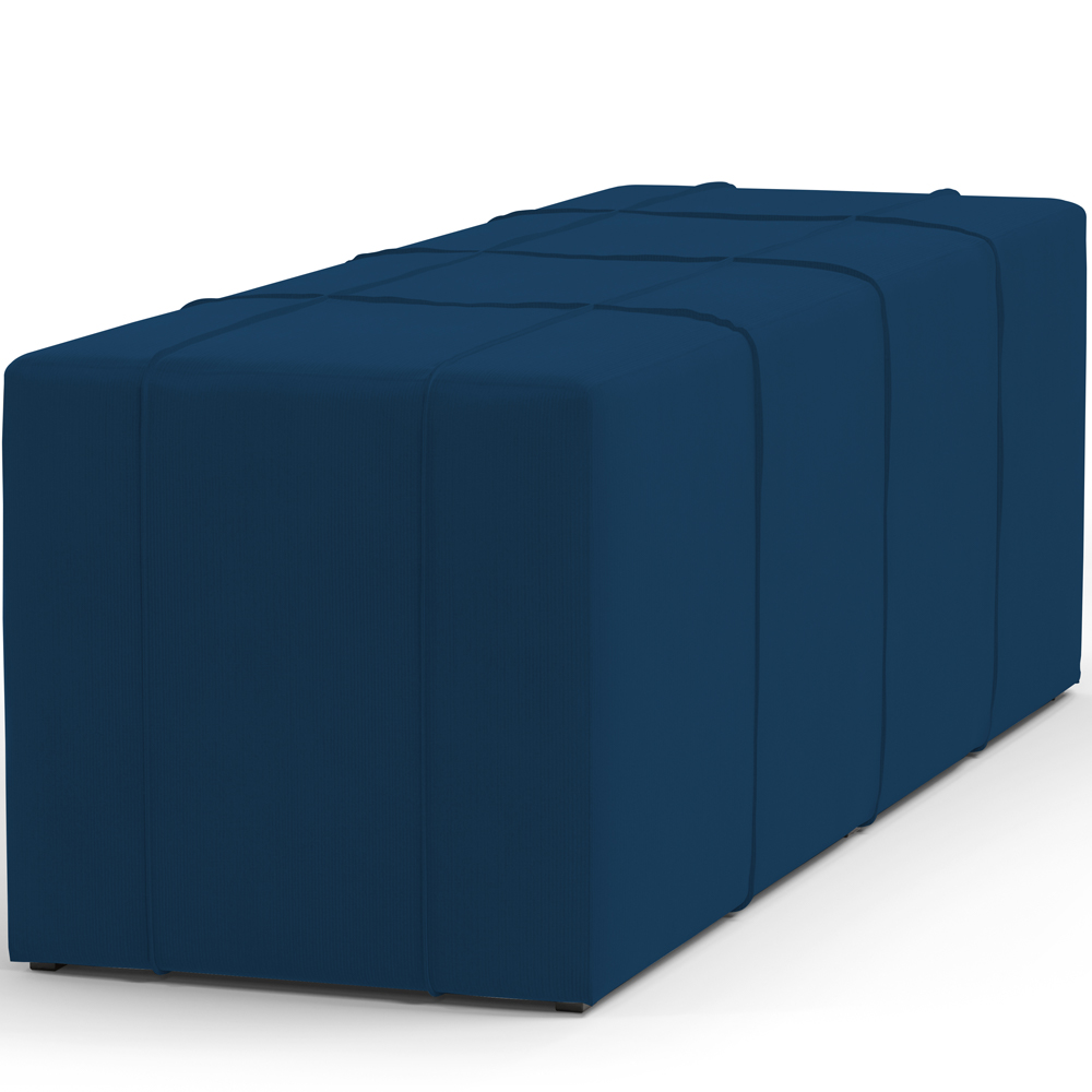 Puff Decorativo Living Sala de Estar 140 cm Roma W01 Suede Azul Marinho - Lyam
