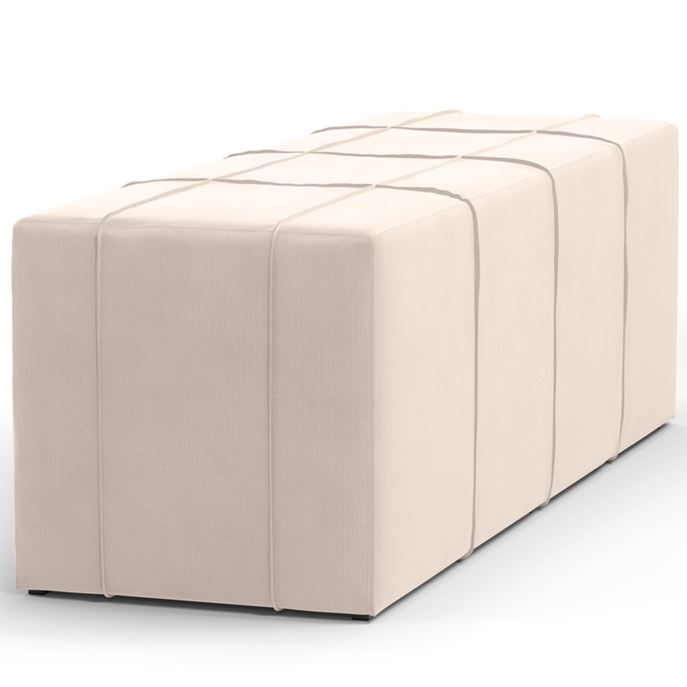 Puff Decorativo Living Sala de Estar 140 cm Roma W01 Suede Bege - Lyam