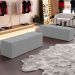 Puff Decorativo Living Sala de Estar 140 cm Roma W01 Suede Cinza - Lyam