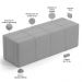Puff Decorativo Living Sala de Estar 140 cm Roma W01 Suede Cinza - Lyam