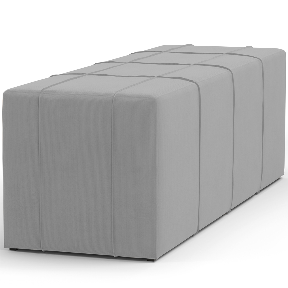 Puff Decorativo Living Sala de Estar 140 cm Roma W01 Suede Cinza - Lyam