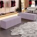 Puff Decorativo Living Sala de Estar 140 cm Roma W01 Suede Rosê - Lyam
