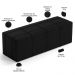 Puff Decorativo Living Sala de Estar 160 cm Roma W01 Couríssimo Preto - Lyam