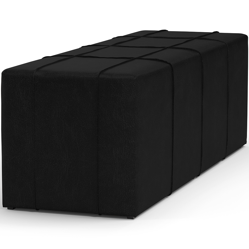 Puff Decorativo Living Sala de Estar 160 cm Roma W01 Couríssimo Preto - Lyam