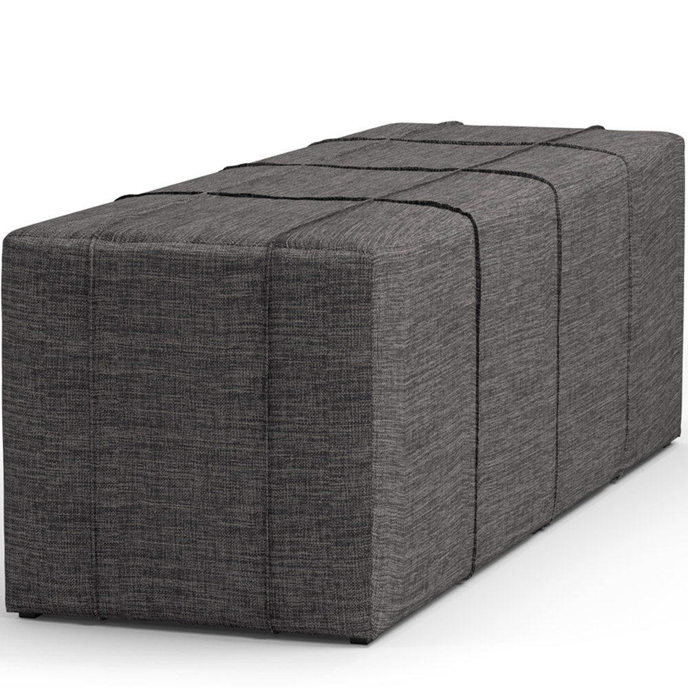 Puff Decorativo Living Sala de Estar 160 cm Roma W01 Linho Cinza Escuro - Lyam