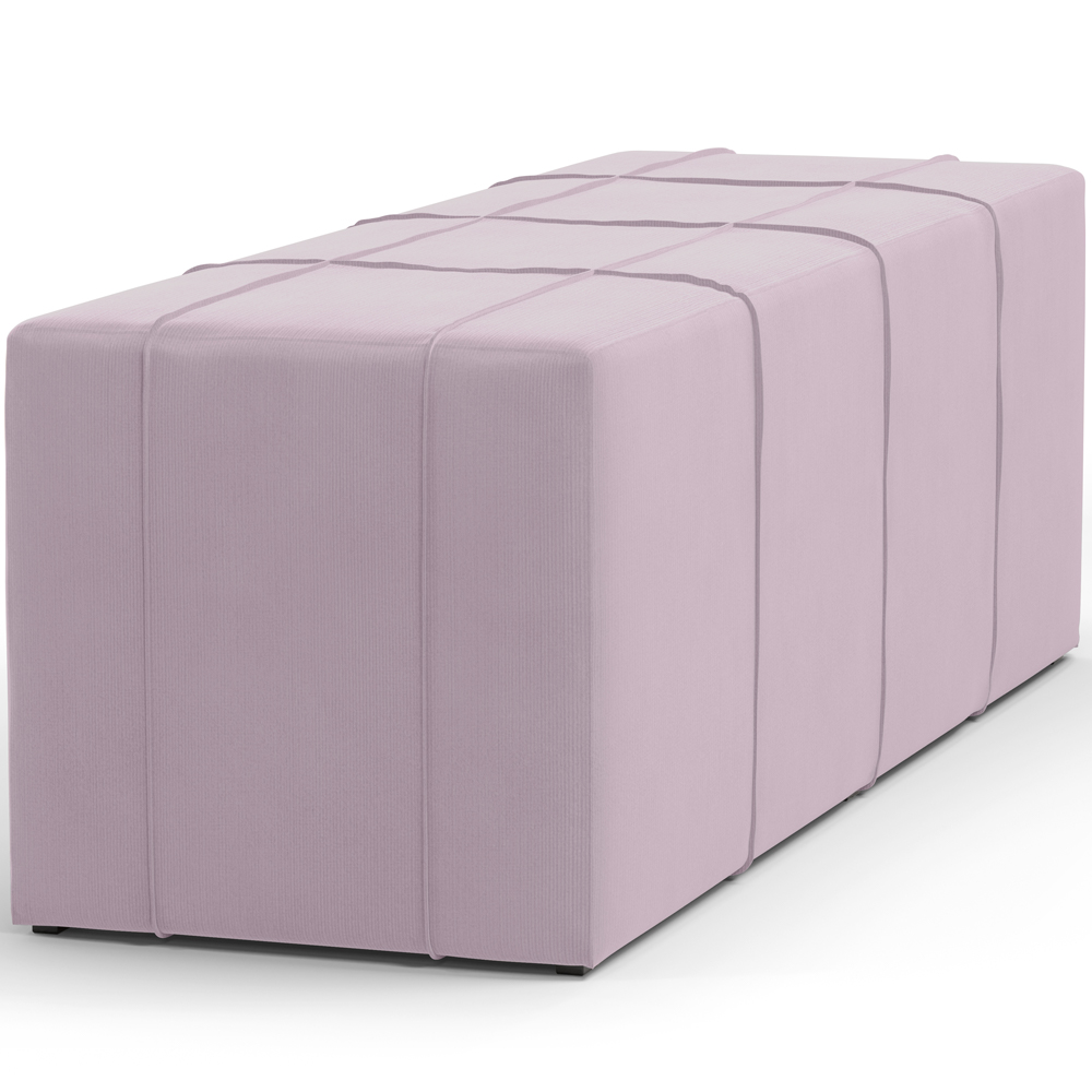 Puff Decorativo Living Sala de Estar 195 cm Roma W01 Suede Rosê - Lyam